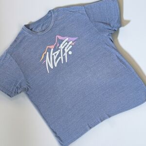 Neff Blue Mountain Graphic Logo Crew Neck Men's Short Sleeve T-Shirt Size L